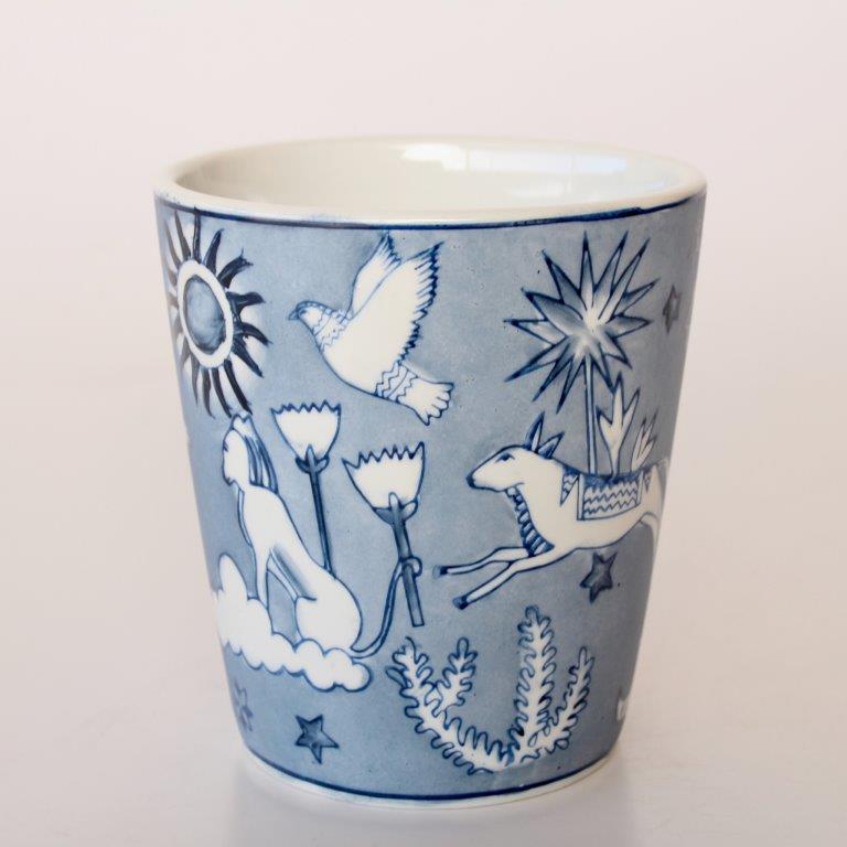Small Blue Tiger & Moon Planter